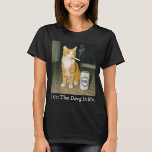 T-shirt J'ai Ce Chien En Moi Drôle De Chat Fumant Une Ciga