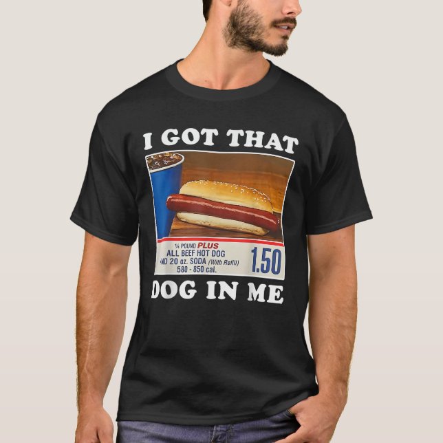 T-shirt J'Ai Ce Chien En Moi Drôle Hot Dog Femmes Hommes (Devant)