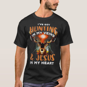 T-shirt J'Ai Chasse Dans Mes Veines Et Jésus Dans Mon Coeu