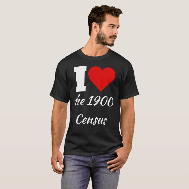 T-shirt J'ai coeur la chemise du recensement de 1900 (Devant entier)