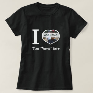 T-shirt J'ai coeur que vous ajoutez nom et photo mignon mo