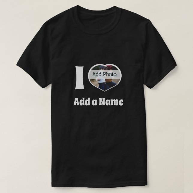 T-shirt J'ai coeur que vous ajoutez Nom photo mignon moder (Design devant)