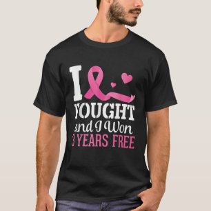 T-shirt J'Ai Combattu J'Ai Gagné Le Cancer Du Sein 3 Ans S