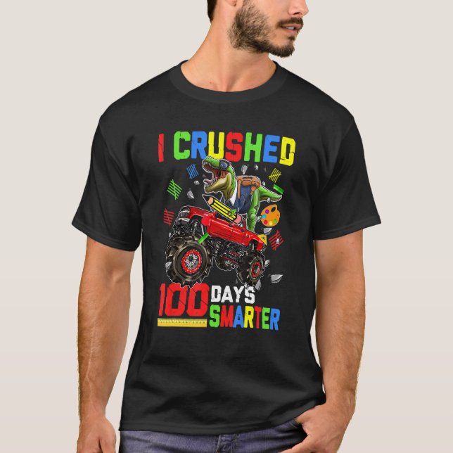 T-shirt J'Ai Conduit 100 Jours Chariot Monster Dinosaure P (Devant)