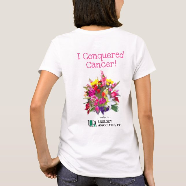 T-shirt J'ai conquis le Cancer (les fleurs) (Dos)