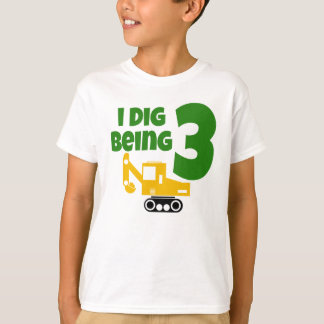 T-shirt J'ai creusé étant 3 enfants 3ème anniversaire de c