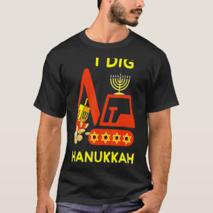 T-shirt J'Ai Creusé Hanoukka Crane Construction Kids Chanu