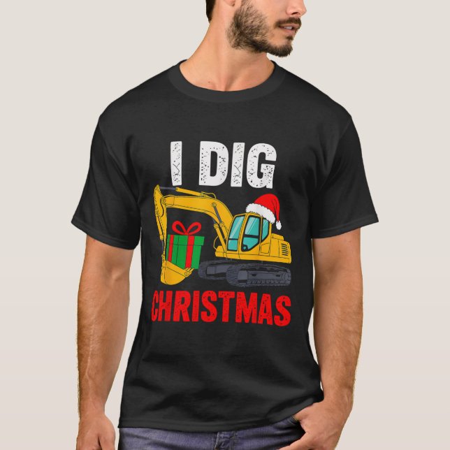 T-shirt J'ai creusé l'excavateur de Noël Xmas Pjs Toddler  (Devant)