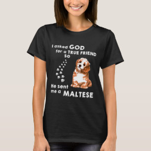 T-shirt J'Ai Demandé À Dieu Pour Véritable Ami Il M'A Envo