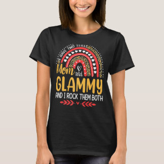 T-shirt J'Ai Deux Titres Maman Et Glammy Leopard Rainbow