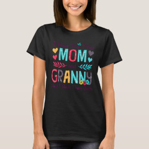 T-shirt J'Ai Deux Titres Maman Et Granny Femmes Floral Déc