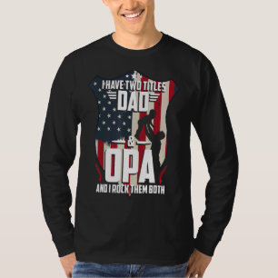 T-shirt J'Ai Deux Titres Papa Et Opa Men Drapeau Américain