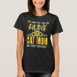 T-shirt J'Ai Deux Titres Tante Et Chat Maman Cute Leopard