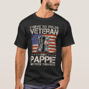T-shirt J'Ai Deux Titres Vétérinaire Et Pappie Et Je Rock 