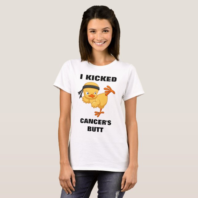 T-shirt J'ai donné un coup de pied le bout de cancers (Devant entier)