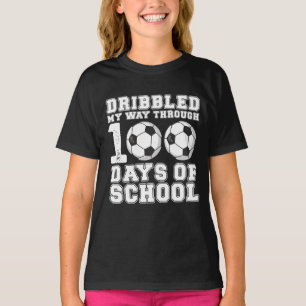 T-shirt J'ai dribblé mon chemin à travers 100 jours de soc