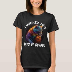 T-shirt J'ai Dunké 100 Jours D'école Chat Basketball 100Jo
