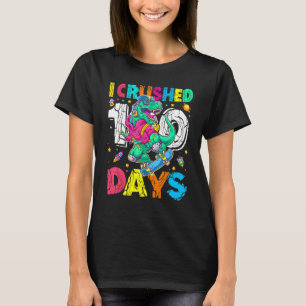 T-shirt J'Ai Écrasé 100 Jours De Rex Dinosaur École Joyeux