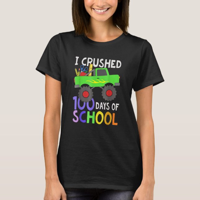 T-shirt J'Ai Écrasé 100 Jours D'École 100E Jour Monster Tr (Devant)