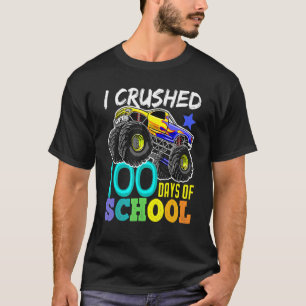 T-shirt J'ai écrasé 100 jours d'école  camion monstre garç