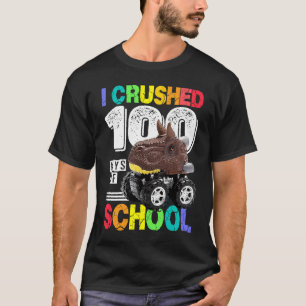 T-shirt J'ai écrasé 100 jours d'école dinosaure Monster Tr