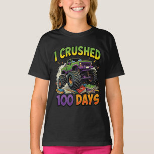 T-shirt J'ai Écrasé 100 Jours École de Camion Monstre Garç
