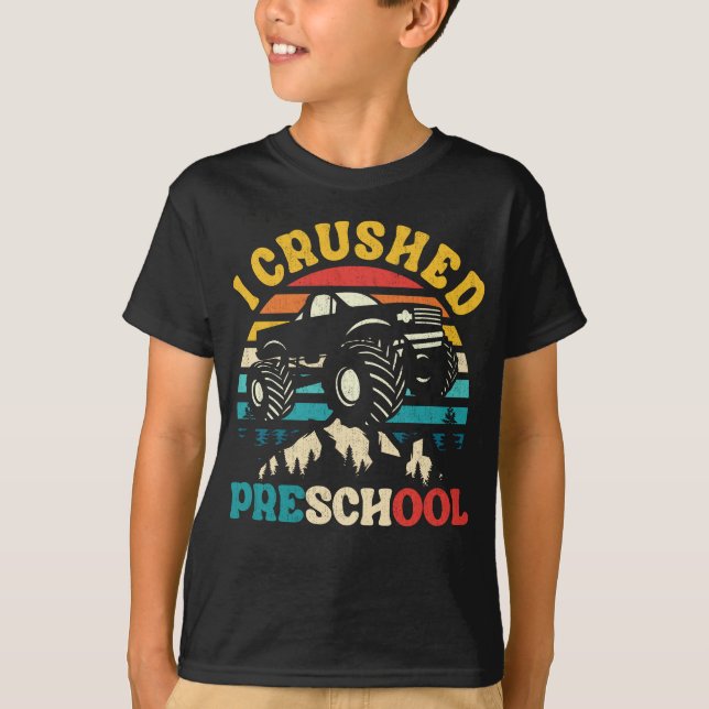T-shirt J'ai écrasé Monster de l'école maternelle Monster  (Devant)