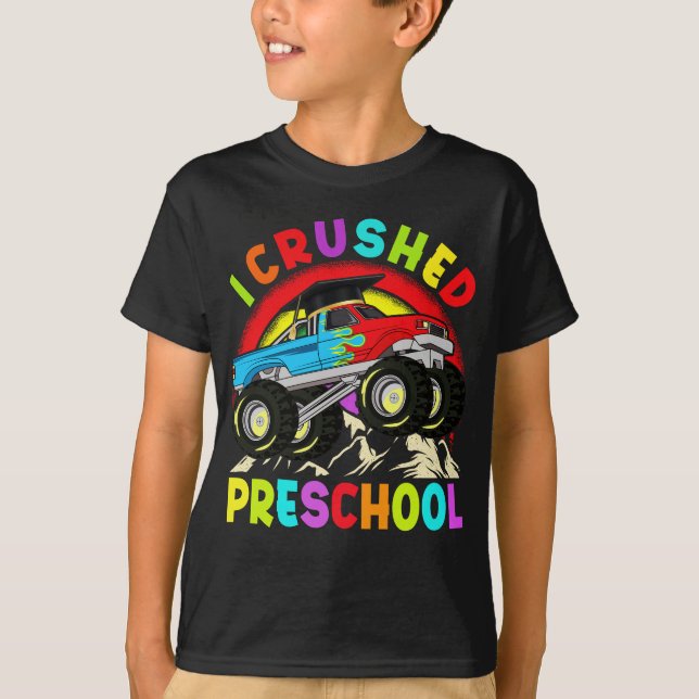 T-shirt J'ai écrasé Monster de l'école maternelle Monster  (Devant)