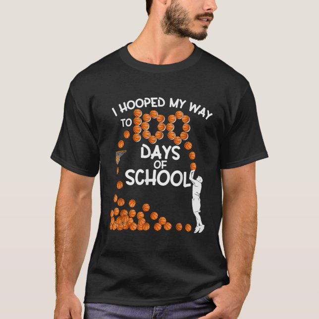 T-shirt J'Ai Espéré Mon Chemin À 100 Jours De Basket-Ball  (Devant)