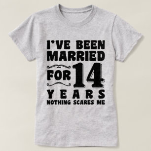 T-shirt J'ai été marié pendant 14 ans Fête de mariage drôl
