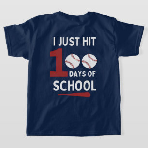 T-shirt J'ai frappé 100 Days Of School baseball front & ba