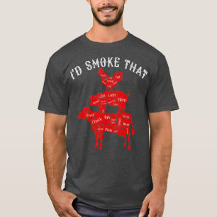 T-shirt J'Ai Fumé Que Barbecue Griller BBQ Fumeur Cadeau