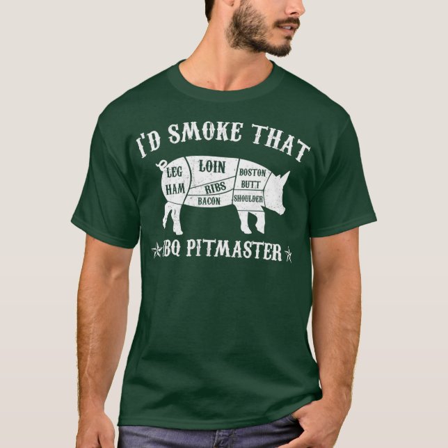 T-shirt J'Ai Fumé Que T Pig Pitmaster Funny BBQ Fumer (Devant)