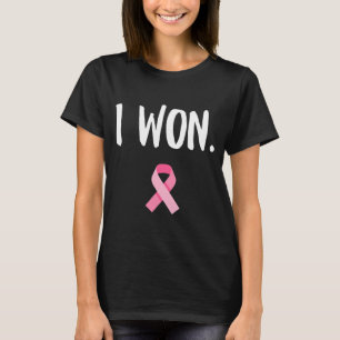 T-shirt J'Ai Gagné Le Ruban Rose Survivant Cancer Du Sein