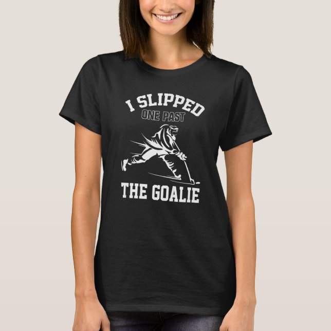 T-shirt J'Ai Glissé Un Passé Le Joueur De Jockey Sur Glace (Devant)