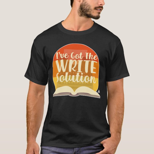 T-shirt J'Ai La Solution Écrire Drôle Auteur Slogan (Devant)