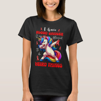 T-shirt J'Ai Le Cancer Du Sang Dabbing Unicorn Guerrier