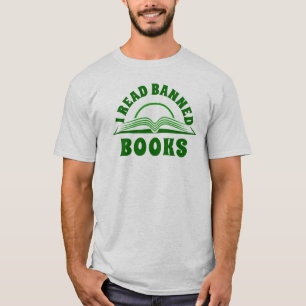 T-shirt J'ai lu livre interdit texte vert conception T-shi