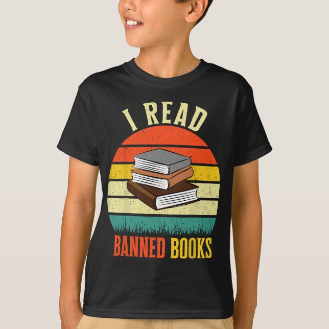 T-shirt J'Ai Lu Livres Interdits Littérature Rétro Rainbow (Devant)