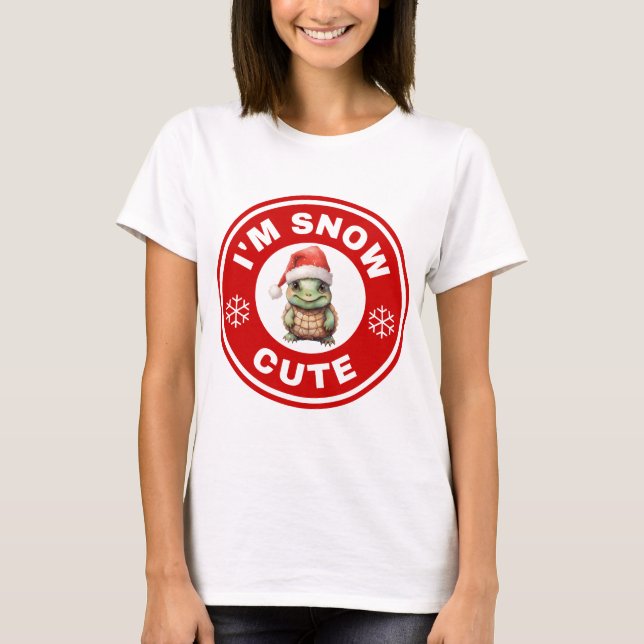 T-shirt J'ai neigé une mignonne tortue Snapping (Devant)