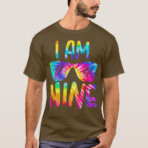 T-shirt J'Ai Neuf Ans Tie Dye Joyeux Anniversaire Garçon F