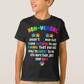T-shirt J'ai non-VERBAL puzzle pièce Neon Pastel Autisme