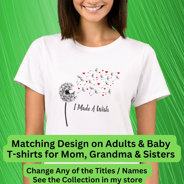 T-shirt J'ai (nous, elle) fait un voeu ! Dandelion souhait (Créateur téléchargé)