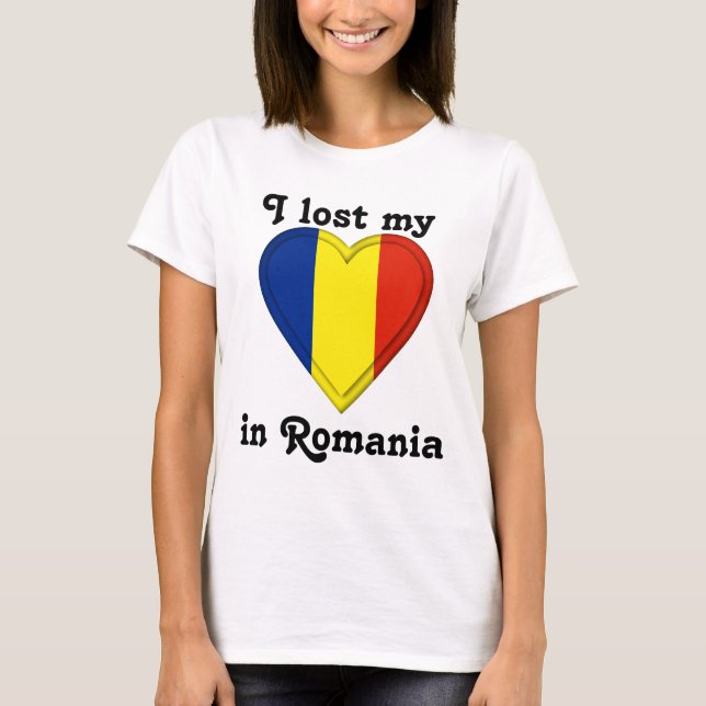 T-shirt J'ai perdu mon coeur en Roumanie (Devant)
