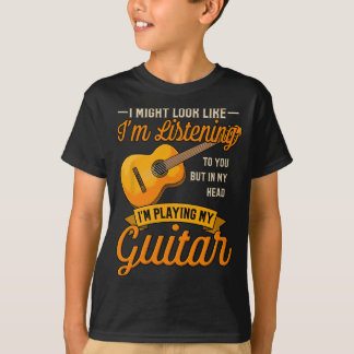 T-shirt J'ai peut-être l'air de vous écouter Musique Guit