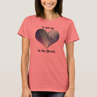 T-shirt J'Ai Quitté Mon Coeur Pôle Nord Arctique Aurora Bo