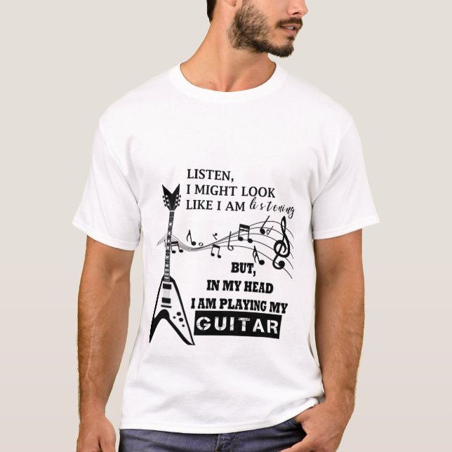 T-shirt J'ai sûrement besoin de toutes ces guitares T-Shir (Devant)