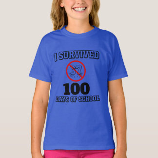 T-shirt J'ai survécu 100 jours d'école (pas 67) Drôle