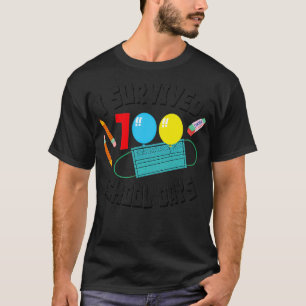 T-shirt J'ai survécu 100ème jour d'école masquée essentiel