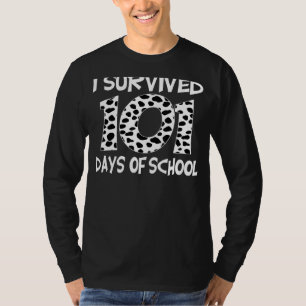 T-shirt J'Ai Survécu 101 Jours Chien Dalmatien Plus Intell